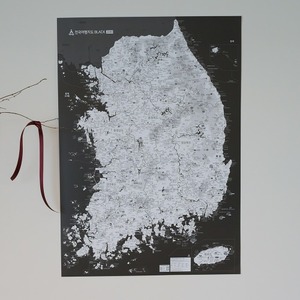 전국 여행지도 포스터 블랙/그레이 - 대한민국지도 한국 우리나라지도 보기 도로 코팅 관광 인테리어 포스터