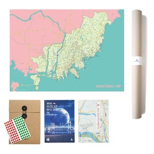 에이든 여행 부산지도 포스터 set - 한국 대한민국 우리나라지도 전국 국내 관광 광역시
